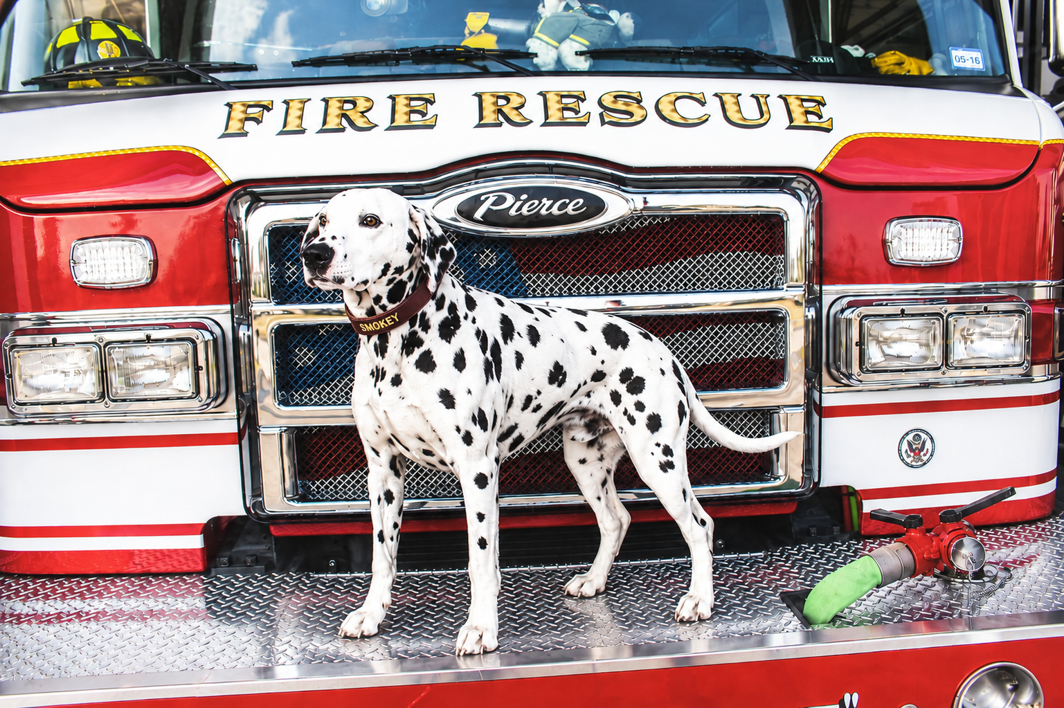 Firefighters at an active fire scene