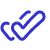 Glowing checkmark icon in blue